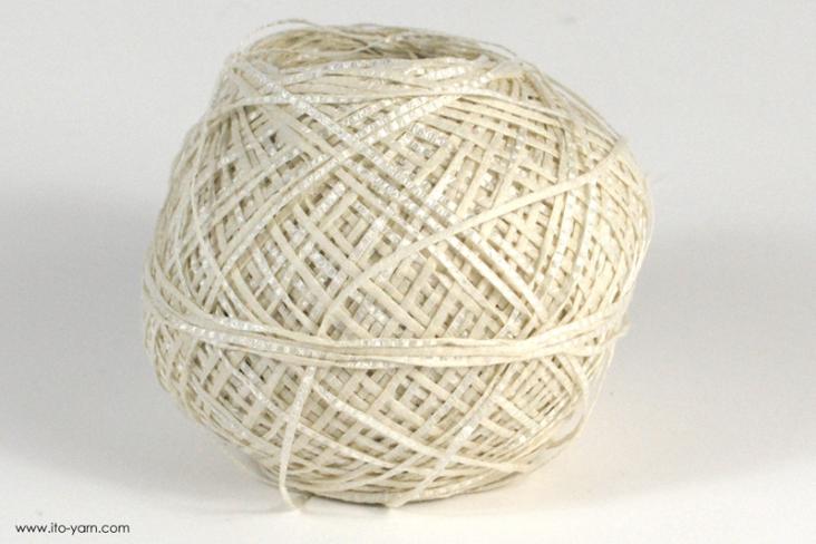 ITO MASAKI Lemongrass paper fancy yarn, 01, White, comp: 55% Polyacryl  39% Paper  6% Nylon  6% Nylon