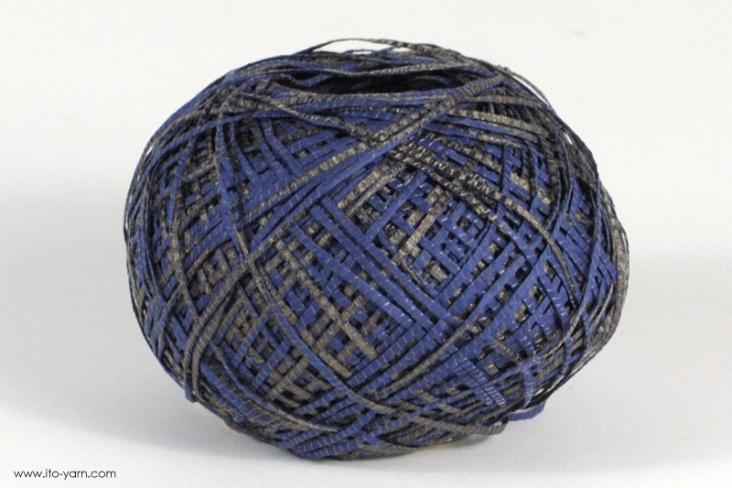 ITO MASAKI Lemongrass paper fancy yarn, 51, Blue, comp: 55% Polyacryl  39% Paper  6% Nylon  6% Nylon