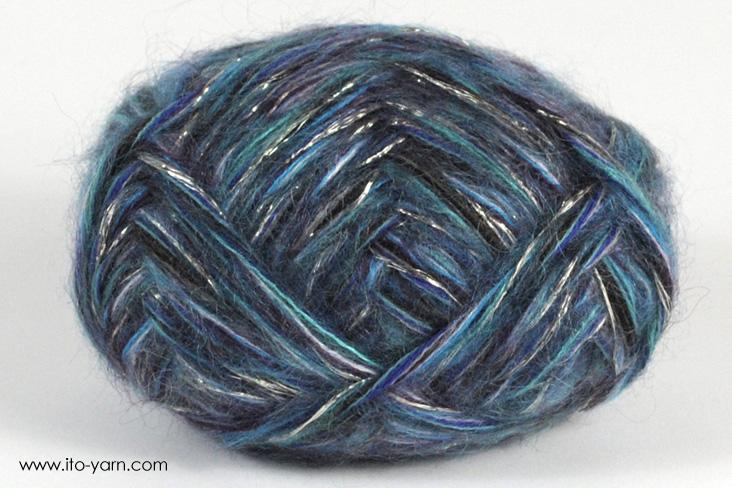 ITO MASAKI Aya pure luxury yarn, 51, Blue, comp: 40% Wool  35% Mohair  23% Silk  23% Silk