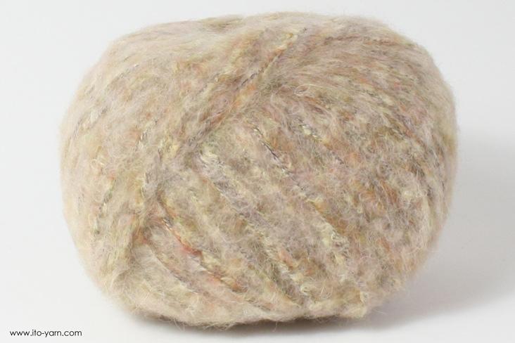 ITO MASAKI Kokedama fluffy lightweight yarn, 31, Beige, comp: 30% Wool  30% Polyacryl  25% Alpaca  25% Alpaca