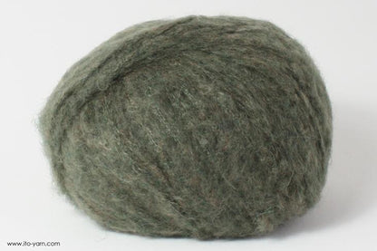 ITO MASAKI Kokedama fluffy lightweight yarn, 42, Green, comp: 30% Wool  30% Polyacryl  25% Alpaca  25% Alpaca