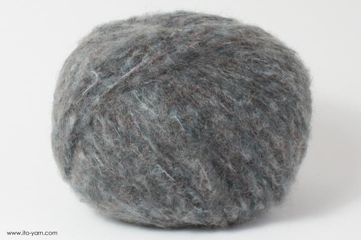 ITO MASAKI Kokedama fluffy lightweight yarn, 72, Gray, comp: 30% Wool  30% Polyacryl  25% Alpaca  25% Alpaca