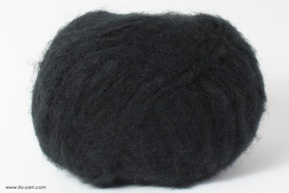 ITO MASAKI Kokedama fluffy lightweight yarn, 81, Black, comp: 30% Wool  30% Polyacryl  25% Alpaca  25% Alpaca