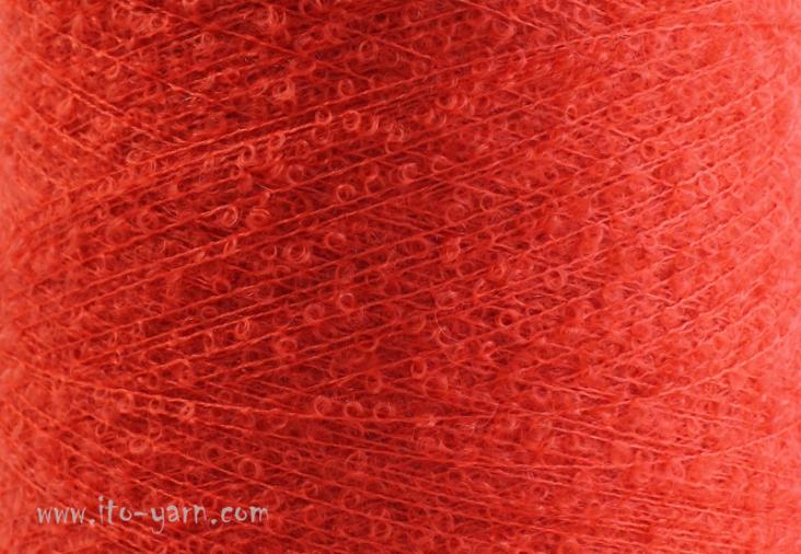 ITO Awayuki small curls yarn, 554, Tangerine, comp: 80% Mohair, 20% Silk
