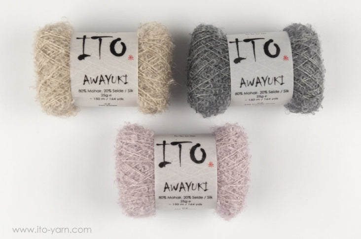 ITO Awayuki small curls yarn comp: 80% Mohair and 20% Silk