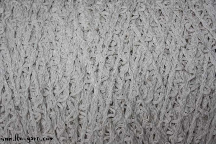 ITO Gami Picot tape yarn with loops, 049, Silver Gray, comp: 49% Cotton, 38% Silk, 13% Paper