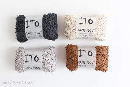 ITO Gami Picot tape yarn with loops comp: 49% Cotton and 38% Silk and 13% Paper