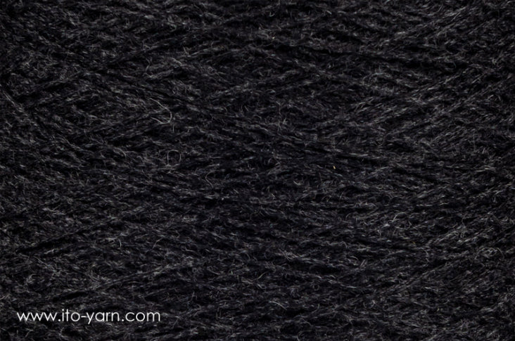 ITO Kuroten soft woolen spun yarn, 885, Charcoal, comp: 80% Cashmere, 20 % Sable