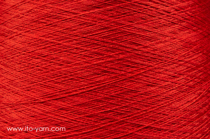 ITO Nui spun silk thread, color 1035 Salvia-Red, comp: 100% Silk