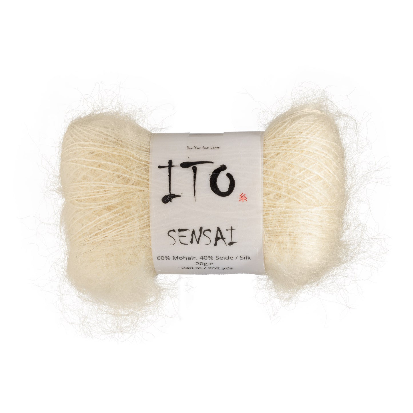 ITO Sensai delicate mohair yarn, 305, Yellow, comp: 60% Mohair, 40% Silk