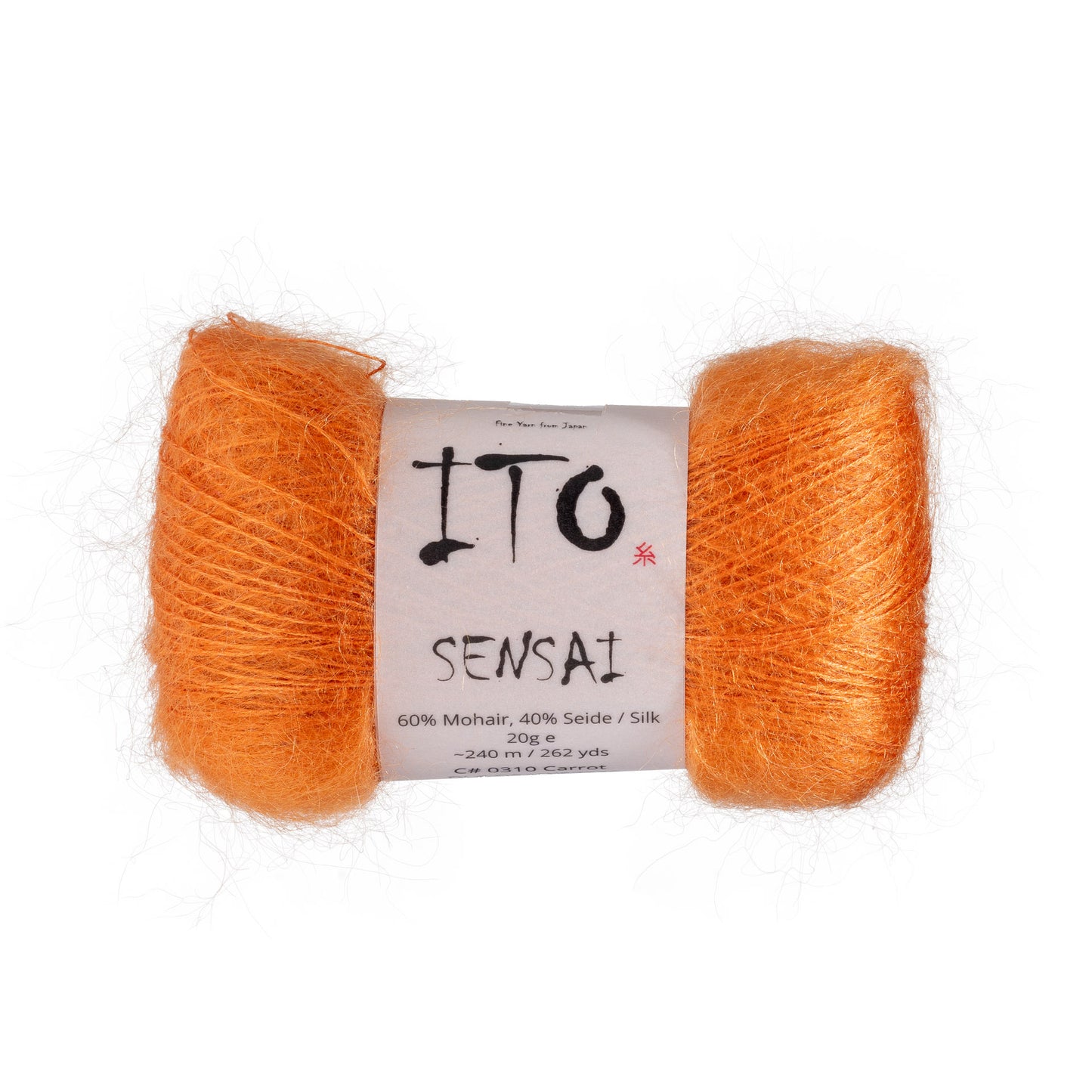 ITO Sensai delicate mohair yarn, 310, Carrot, comp: 60% Mohair, 40% Silk