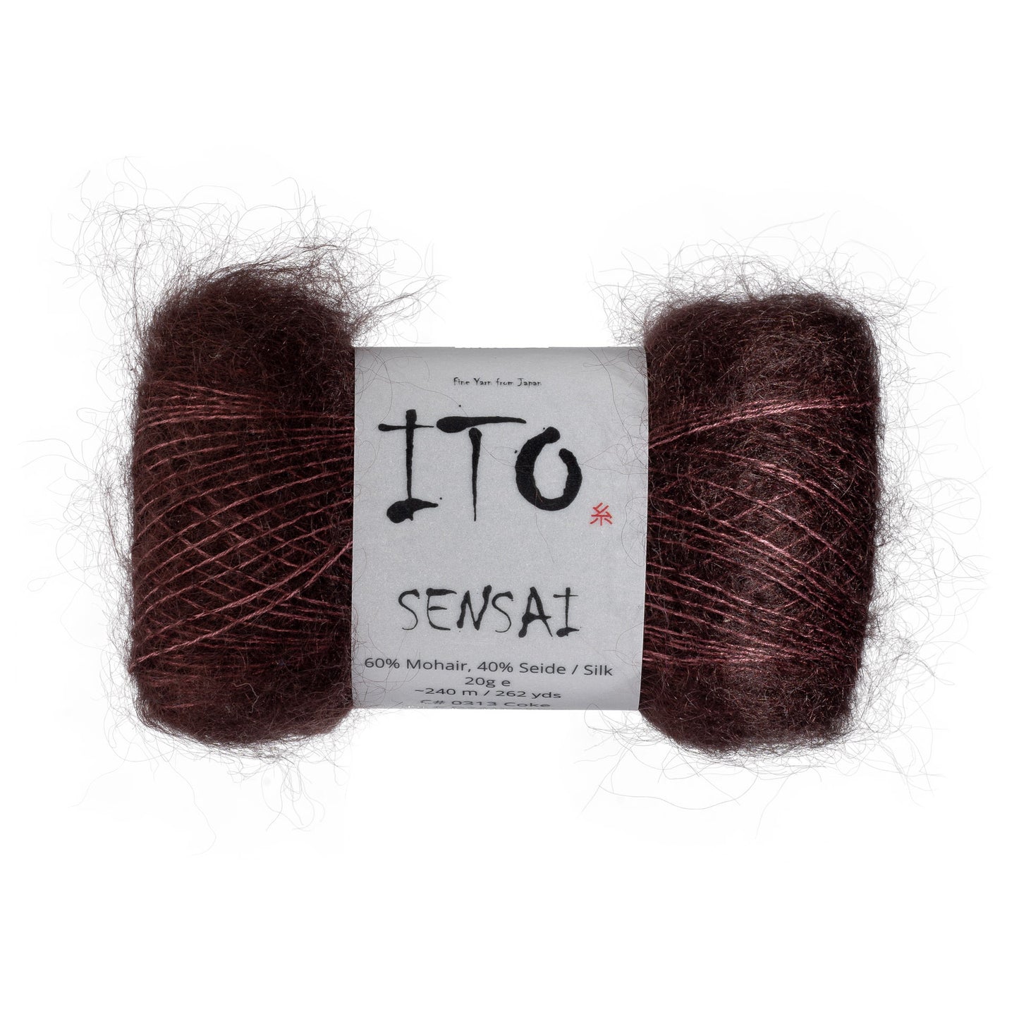 ITO Sensai delicate mohair yarn, 313, Coke, comp: 60% Mohair, 40% Silk