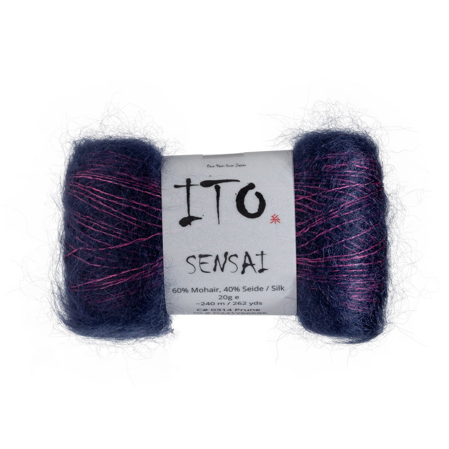 ITO Sensai delicate mohair yarn, 314, Prune, comp: 60% Mohair, 40% Silk