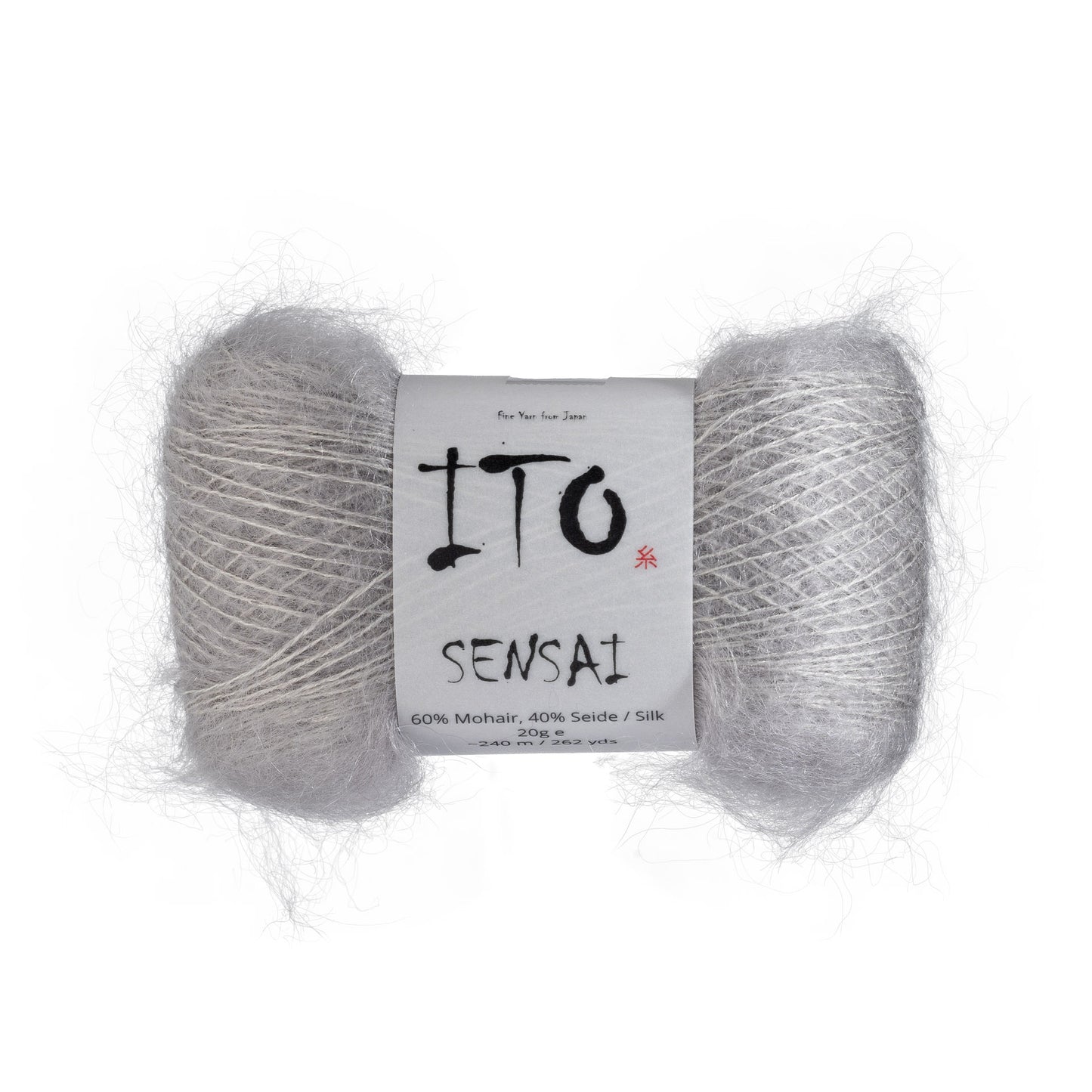 ITO Sensai delicate mohair yarn, 320, Snow Gray, comp: 60% Mohair, 40% Silk