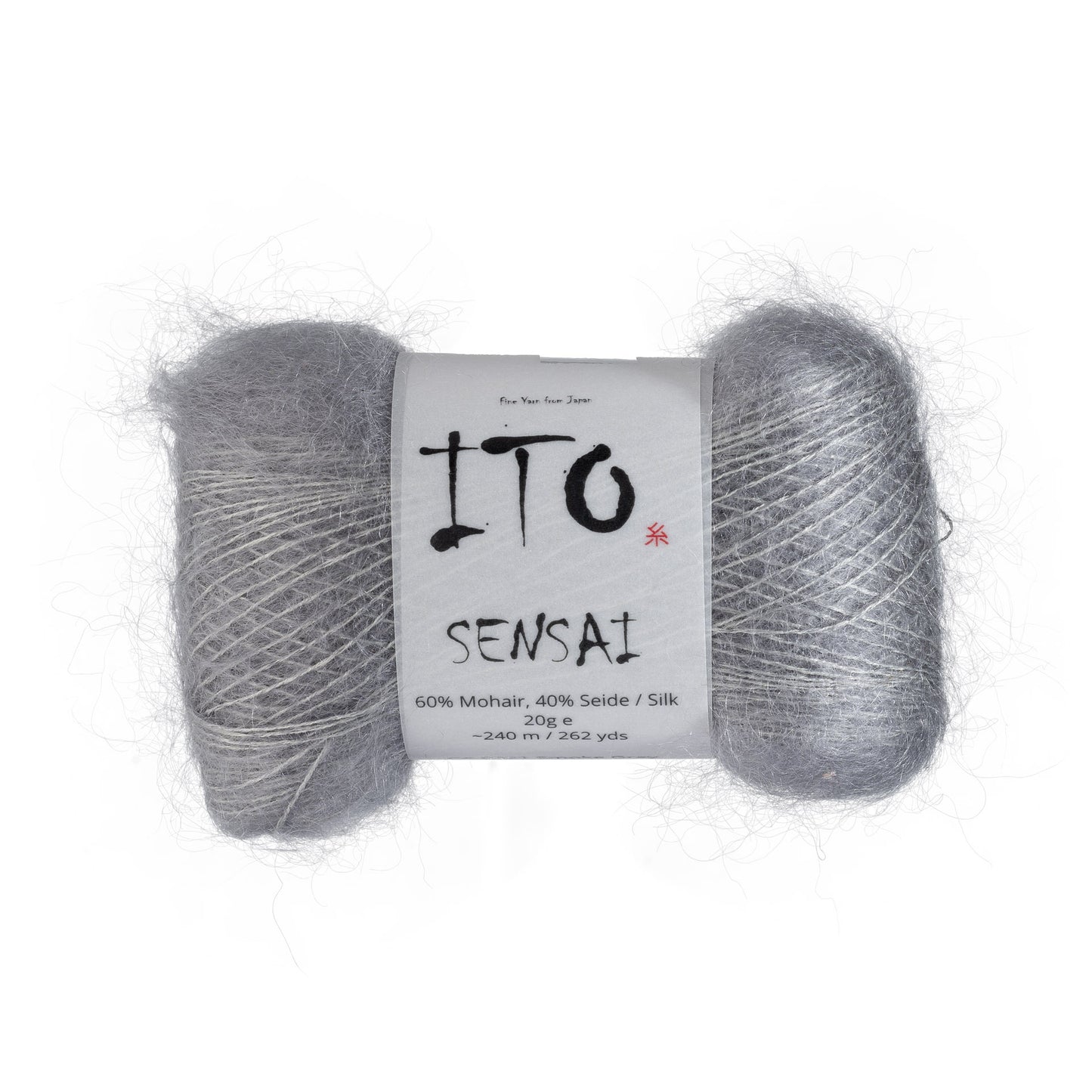 ITO Sensai delicate mohair yarn, 321, Smoke Gray, comp: 60% Mohair, 40% Silk