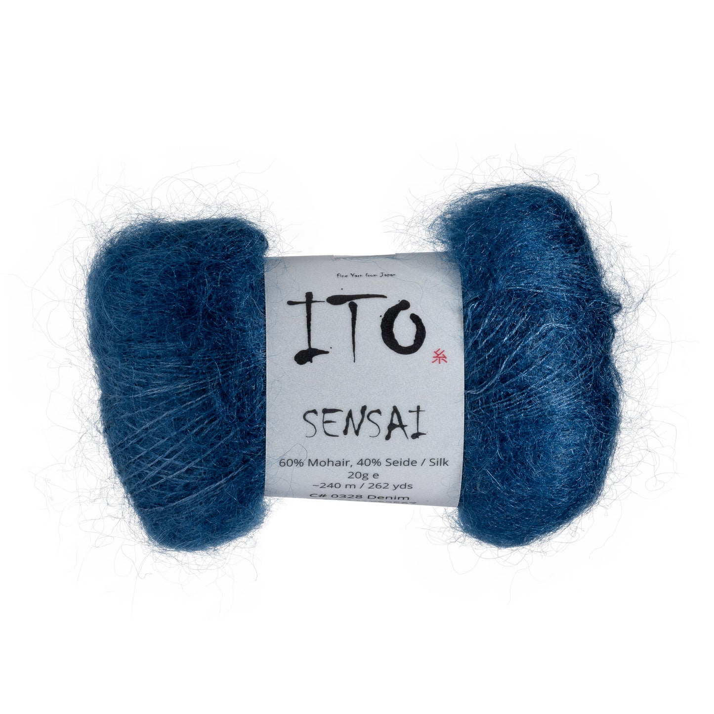 ITO Sensai delicate mohair yarn, 328, Denim, comp: 60% Mohair, 40% Silk