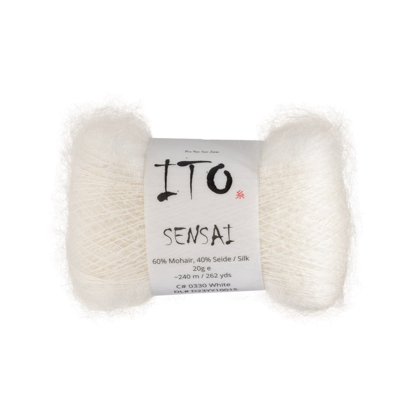 ITO Sensai delicate mohair yarn, 330, White, comp: 60% Mohair, 40% Silk