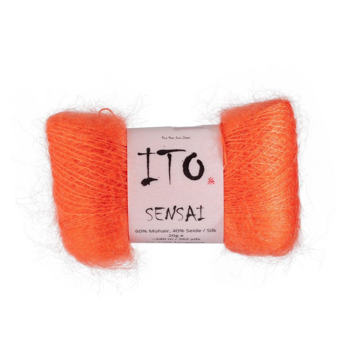 ITO Sensai delicate mohair yarn, 338, Tangerine, comp: 60% Mohair, 40% Silk