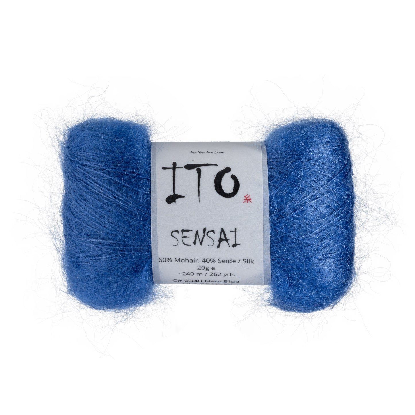 ITO Sensai delicate mohair yarn, 340, New Blue, comp: 60% Mohair, 40% Silk