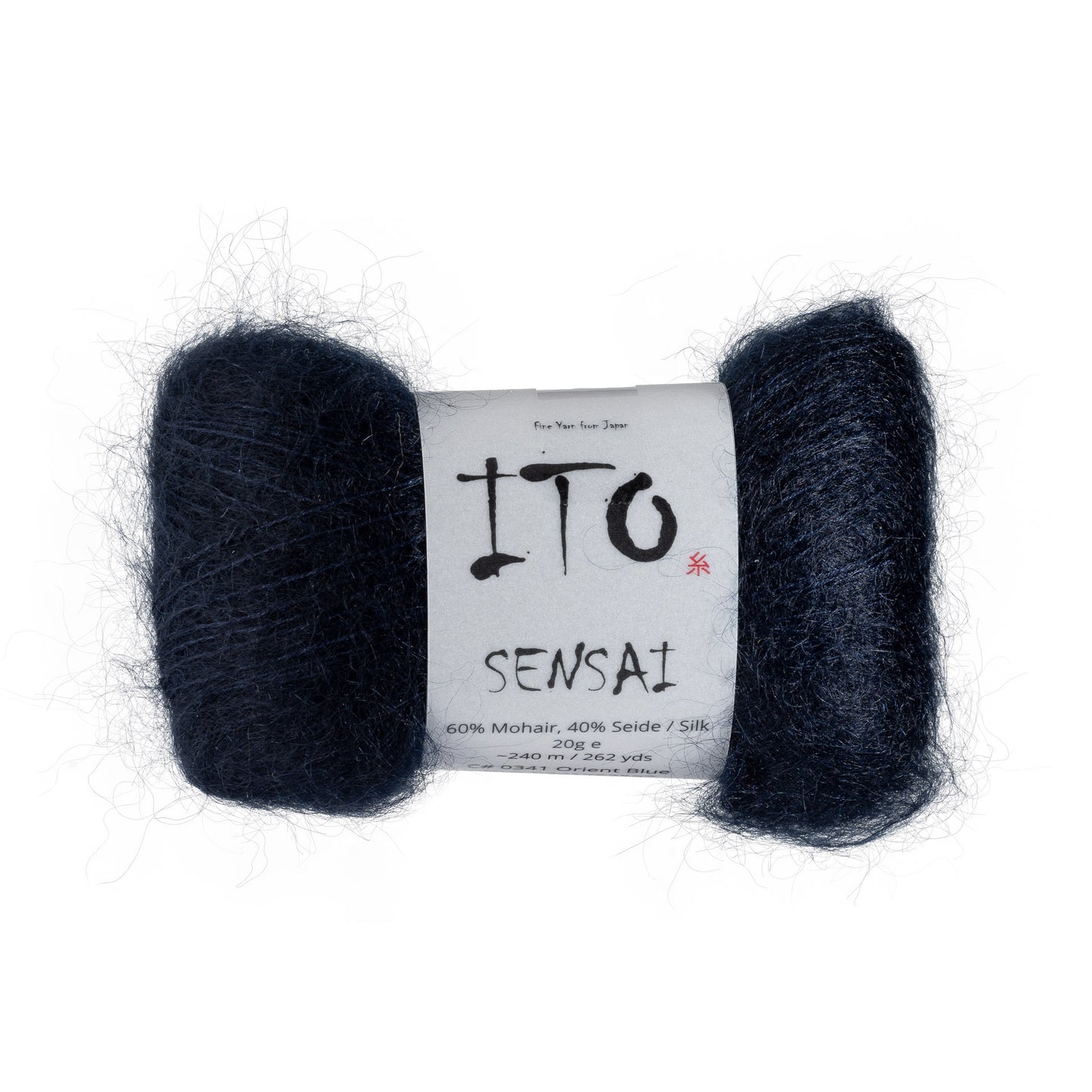 ITO Sensai delicate mohair yarn, 341, Orient Blue, comp: 60% Mohair, 40% Silk