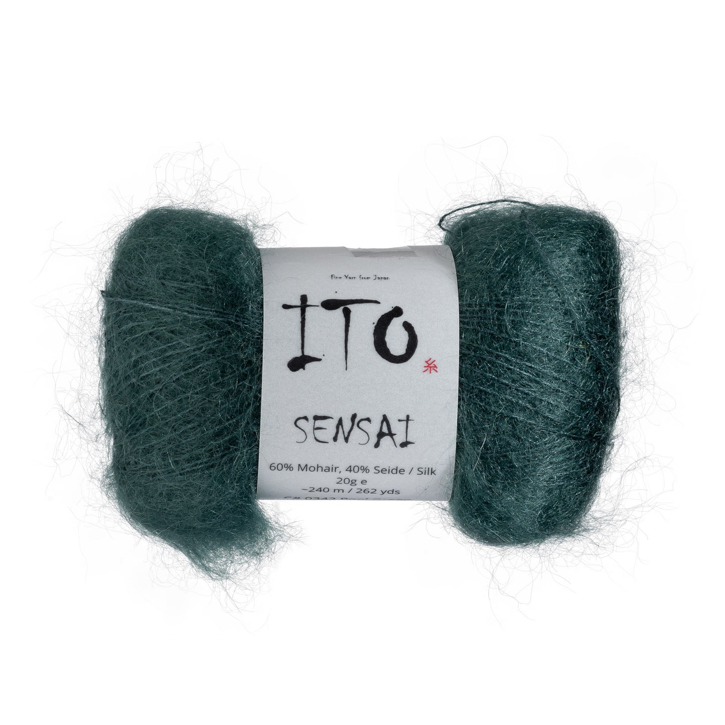 ITO Sensai delicate mohair yarn, 342, Pool Green, comp: 60% Mohair, 40% Silk