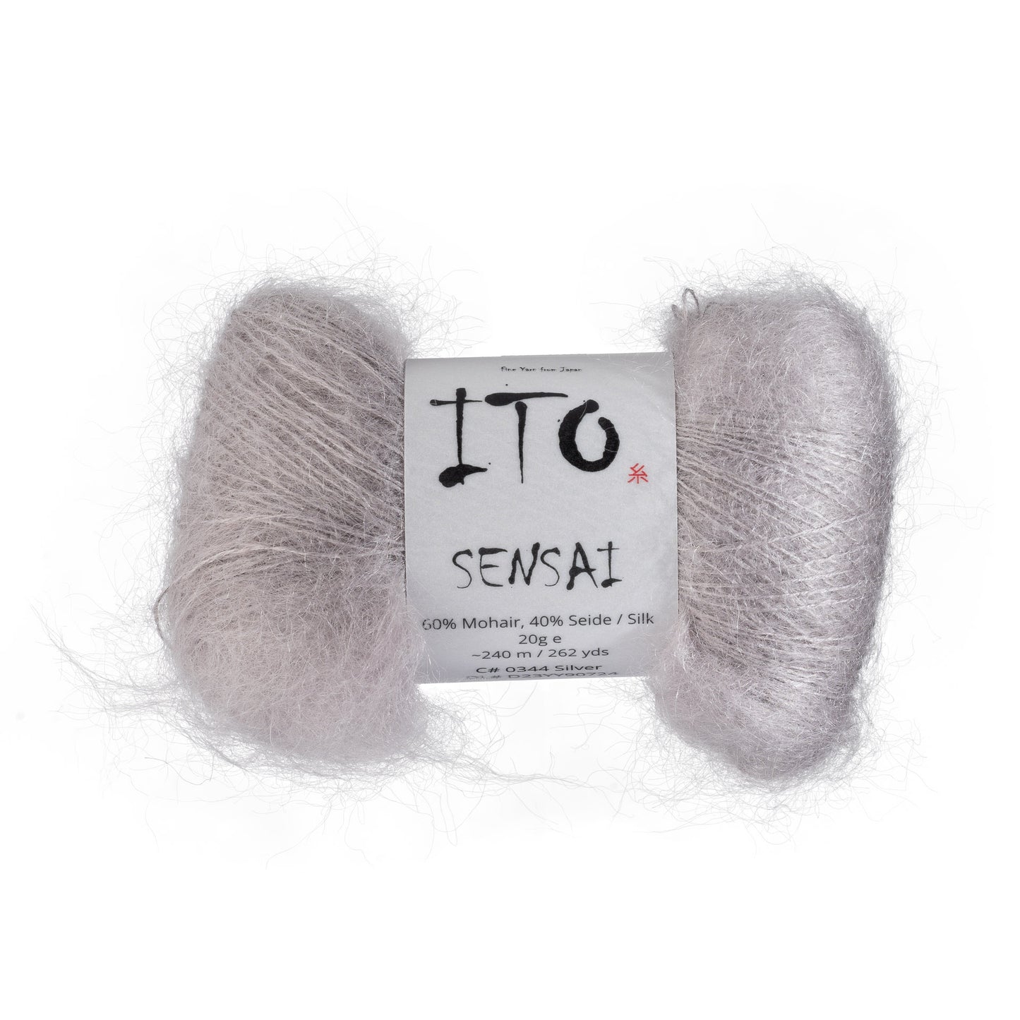 ITO Sensai delicate mohair yarn, 344, Silver, comp: 60% Mohair, 40% Silk