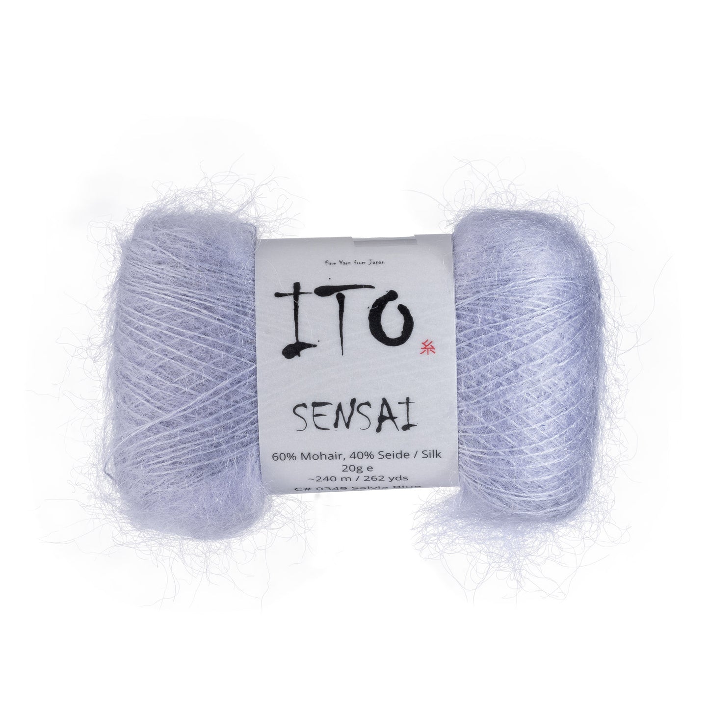 ITO Sensai delicate mohair yarn, 349, Salvia Blue, comp: 60% Mohair, 40% Silk