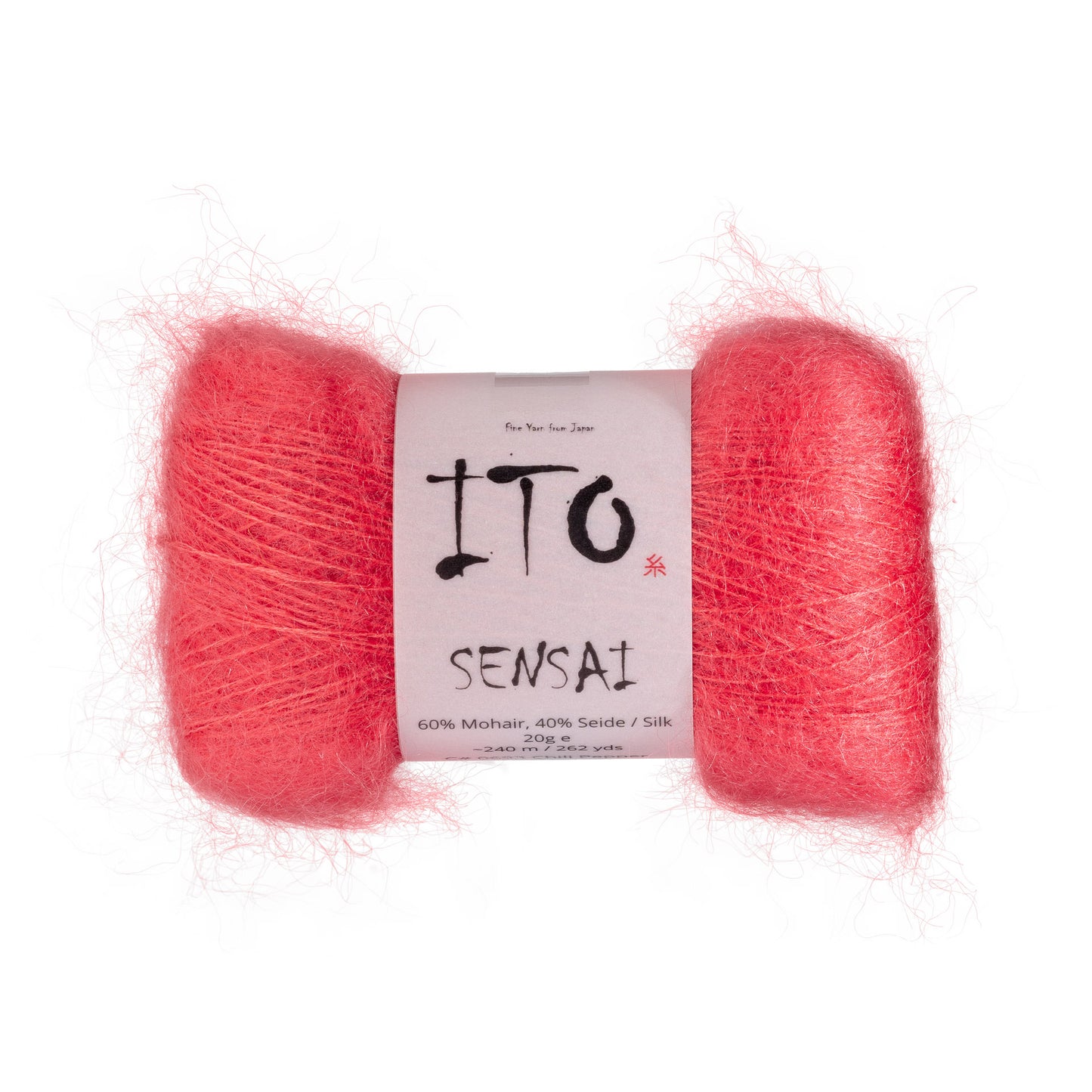 ITO Sensai delicate mohair yarn, 693, Chili Pepper, comp: 60% Mohair, 40% Silk