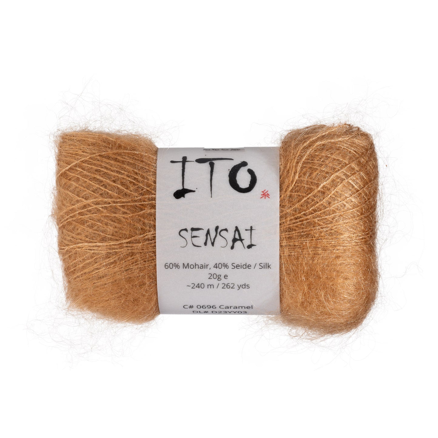 ITO Sensai delicate mohair yarn, 696, Caramel, comp: 60% Mohair, 40% Silk