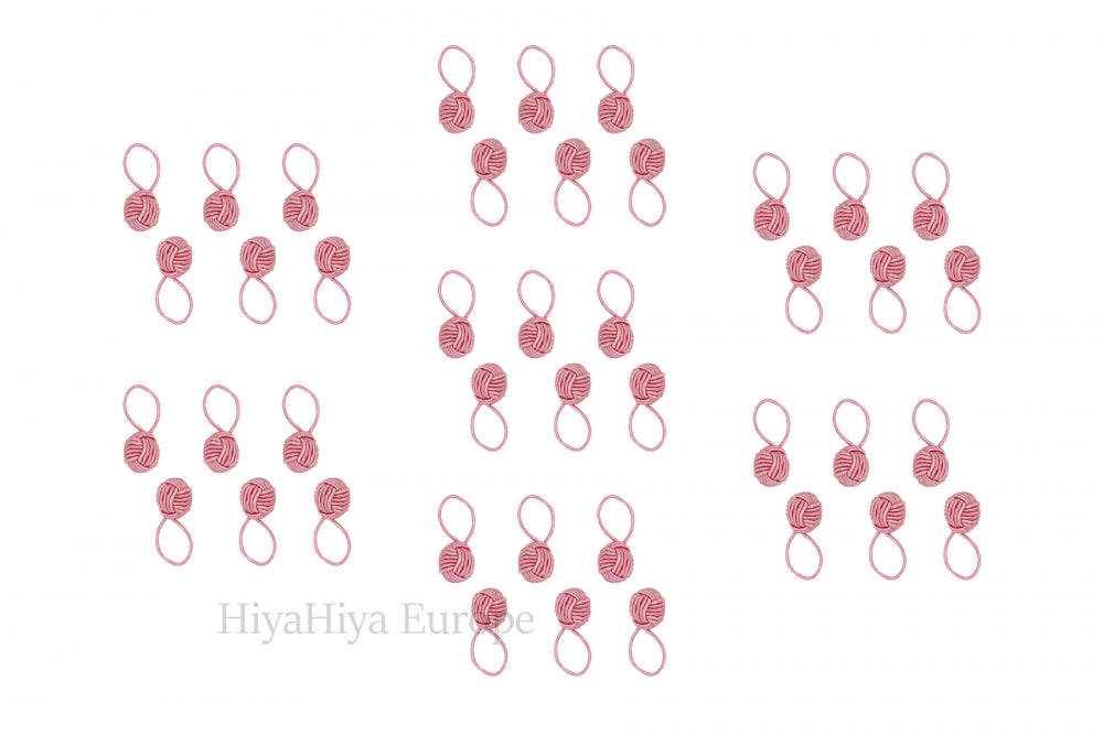 HiyaHiya Notion Tin with Pink Yarn Ball Stitch Markers and Knitter's Safety Pins Bundle