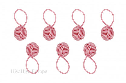 HiyaHiya Notion Tin with Pink Yarn Ball Stitch Markers and Knitter's Safety Pins - Pampering Shop