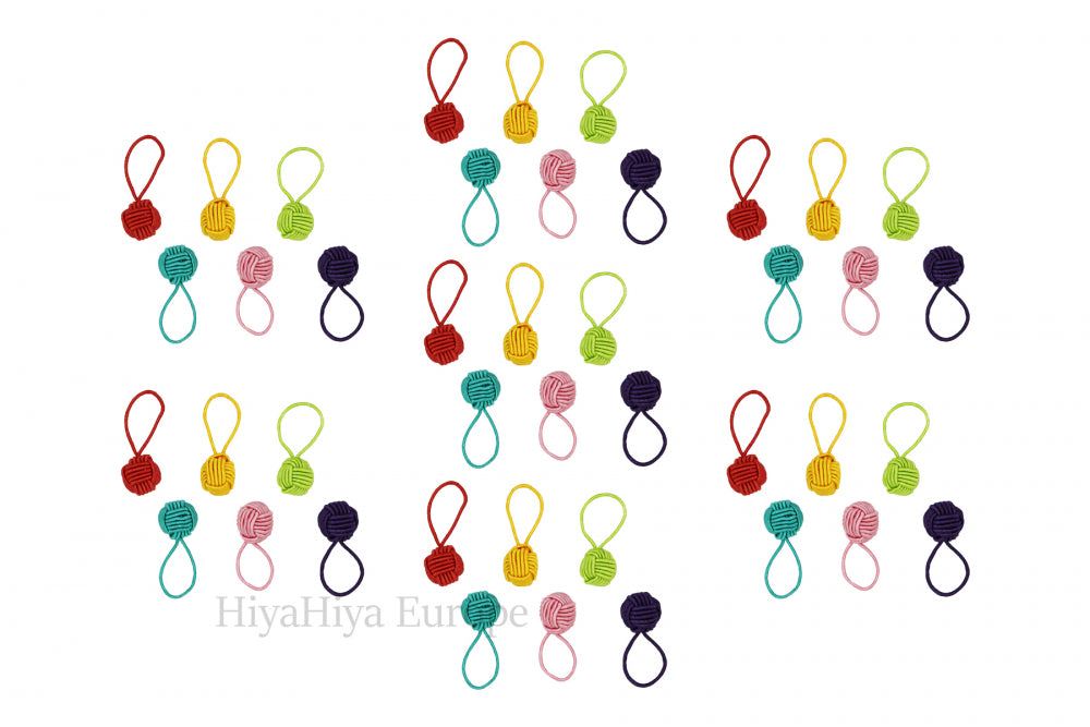 HiyaHiya Notion Tin with Coloured Yarn Ball Stitch Markers Bundle