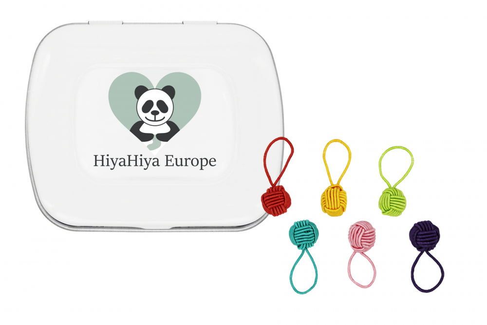 HiyaHiya Notion Tin with Coloured Yarn Ball Stitch Markers