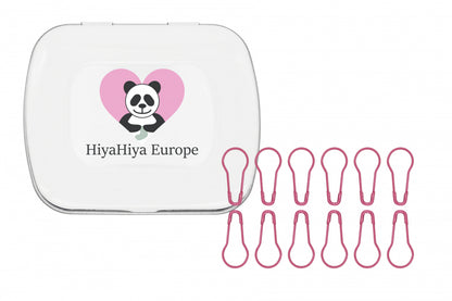 HiyaHiya Notion Tin with Pink Knitter's Safety Pins - Pampering Shop