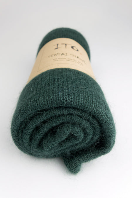 ITO Sensai Shawl of gentle yarn - comp: 60% Mohair and 40% Silk, 342, Pool Green