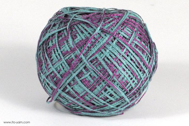 ITO MASAKI Lemongrass paper fancy yarn, 52, Turquoise, comp: 55% Polyacryl  39% Paper  6% Nylon  6% Nylon