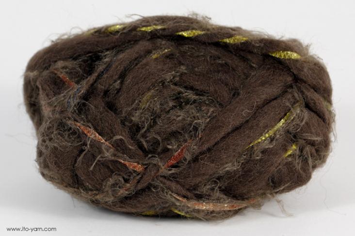 ITO MASAKI Moya slub yarn, 33, Brown, comp: 83% Wool  17% Nylon  