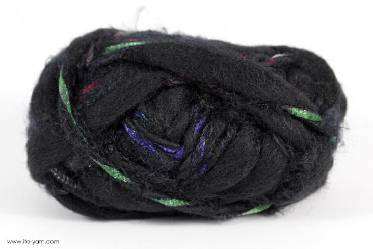 ITO MASAKI Moya slub yarn, 81, Black, comp: 83% Wool  17% Nylon  