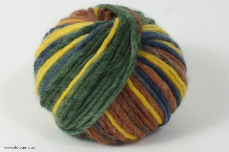 ITO MASAKI Paletto irregularly colored soft roving yarn, 41, Olive, comp: 100% Wool   