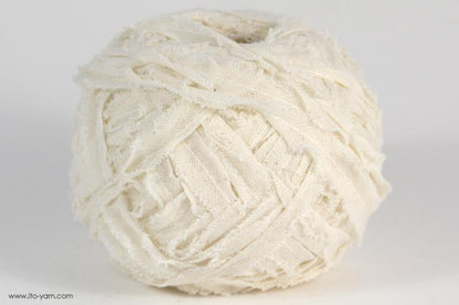 ITO MASAKI Sage woven ribbon yarn, 01, White, comp: 100% Cotton   