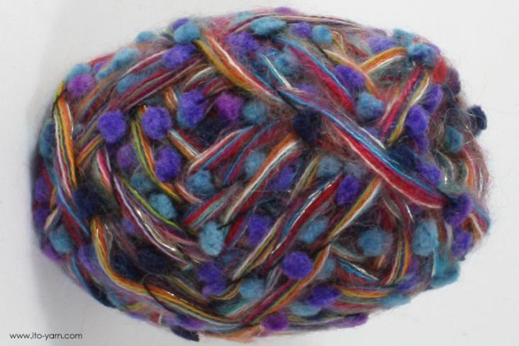 ITO MASAKI Tama multicolored nep yarn with big knobs, 61, Purple, comp: 44% Nylon  18% Wool  16% Mohair  16% Mohair