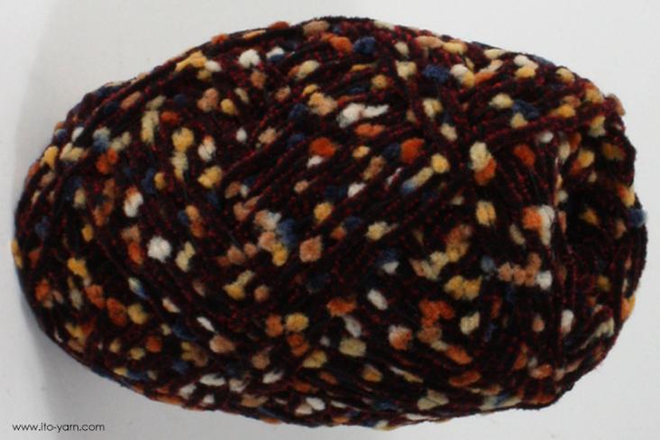 ITO MASAKI Tsuyu thin chenille yarn, 12, Red, comp: 56% Polyester  22% Nylon  22% Rayon  22% Rayon