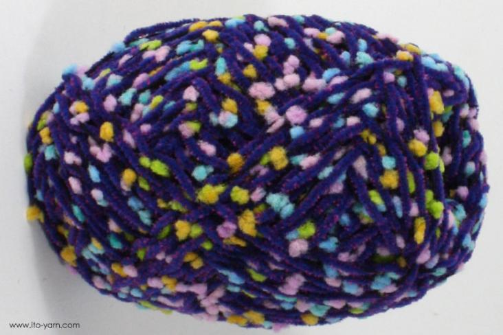 ITO MASAKI Tsuyu thin chenille yarn, 61, Purple, comp: 56% Polyester  22% Nylon  22% Rayon  22% Rayon