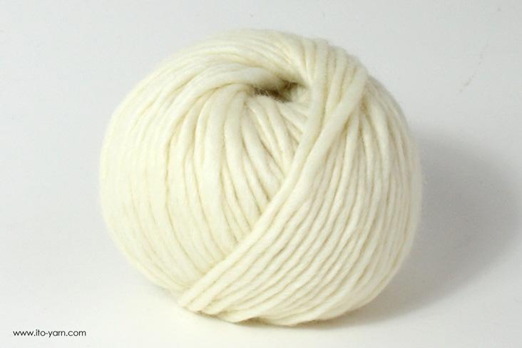 ITO MASAKI Biidama soft roving yarn, 01, White, comp: 100% Wool   