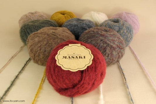 ITO MASAKI Kokedama fluffy lightweight yarn - comp: 30% Wool  30% Polyacryl  25% Alpaca  15% Nylon  15% Nylon