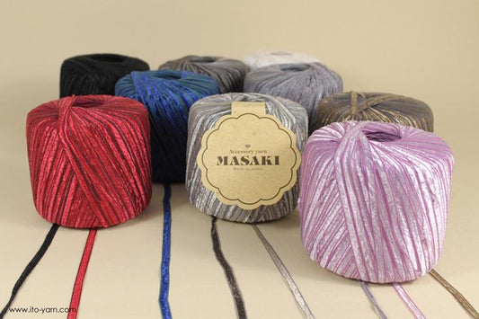 ITO MASAKI Olive stunning ribbon yarn - comp: 75% Cupro  25% Nylon   