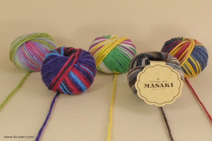 ITO MASAKI Paletto irregularly colored soft roving yarn - comp: 100% Wool    
