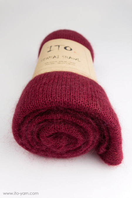 ITO Sensai Shawl of gentle yarn - comp: 60% Mohair and 40% Silk, 311, Enji
