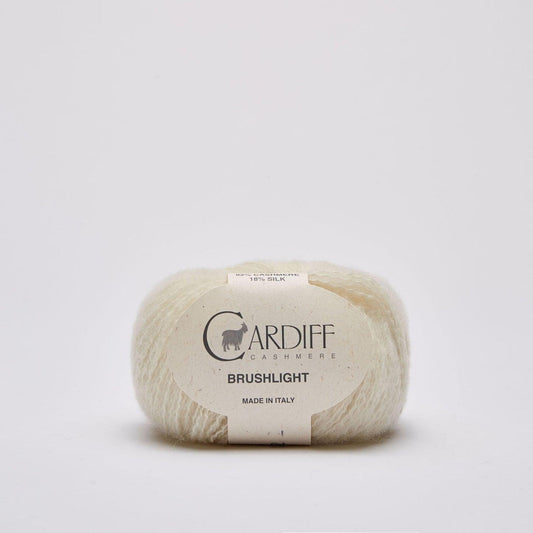 Cardiff BRUSHLIGHT gentle yarn, 101, WHITE, comp: 82% Cashmere, 18% Silk