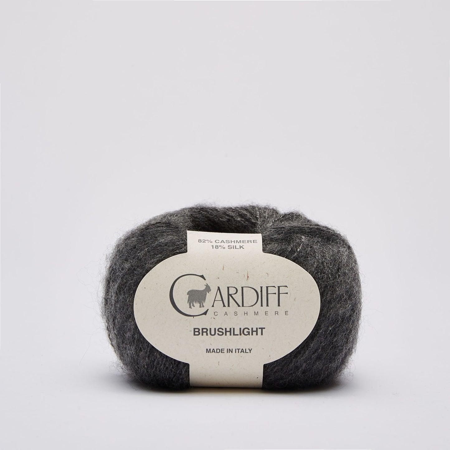 Cardiff BRUSHLIGHT gentle yarn, 105, GREY MEL, comp: 82% Cashmere, 18% Silk